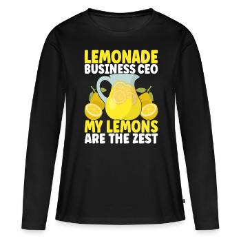 Limonade Limonadenstand - Frauen Premium Bio Langarmshirt - Schwarz - Vorne - Julia (174cm)