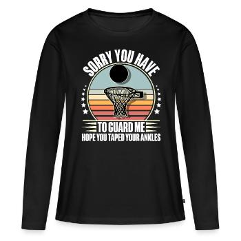 Basketball Basketballer - Frauen Premium Bio Langarmshirt - Schwarz - Vorne - Julia (174cm)