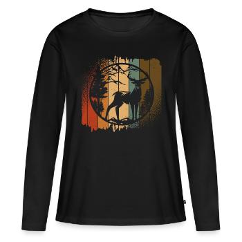 Deer Mountains Wilderness - Women's Premium Organic Long Sleeve Shirt - black - Front - Julia (174cm)