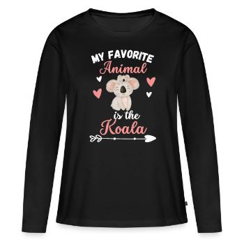 Backpacker Australie Animal Funny Cadeau Koala - T-shirt manches longues Premium bio Femme - noir - Devant - Julia (174cm)