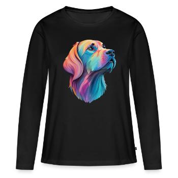 Labrador Hund - Liebevoller Vierbeiner Design - Frauen Premium Bio Langarmshirt - Schwarz - Vorne - Julia (174cm)