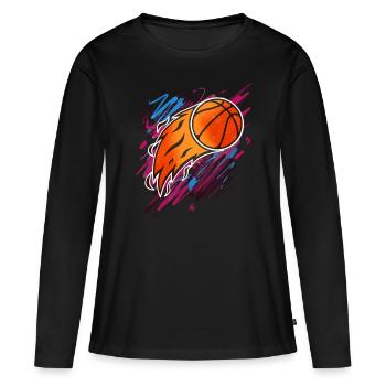 Basketball Basketballer - Frauen Premium Bio Langarmshirt - Schwarz - Vorne - Julia (174cm)