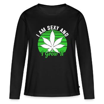 Grower, Cannabis, Marijuana, Weed, Weed, - Women's Premium Organic Long Sleeve Shirt - black - Front - Julia (174cm)