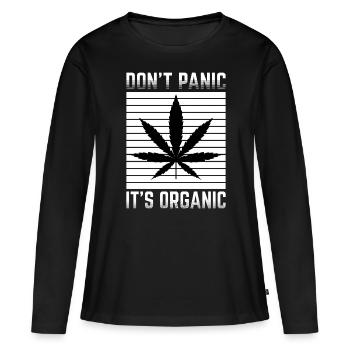Cannabis Marijuana Weed Fumer - T-shirt manches longues Premium bio Femme - noir - Devant - Julia (174cm)