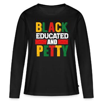 Mois de l’histoire des Noirs Histoire des Noirs - T-shirt manches longues Premium bio Femme - noir - Devant - Julia (174cm)