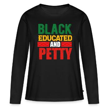 Mois de l’histoire des Noirs Histoire des Noirs - T-shirt manches longues Premium bio Femme - noir - Devant - Julia (174cm)