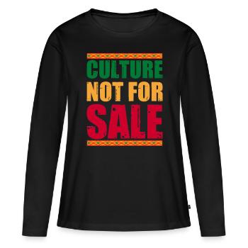 Mois de l’histoire des Noirs Histoire des Noirs - T-shirt manches longues Premium bio Femme - noir - Devant - Julia (174cm)
