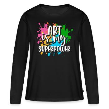 Artiste - T-shirt manches longues Premium bio Femme - noir - Devant - Julia (174cm)
