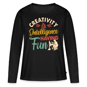 Artiste - T-shirt manches longues Premium bio Femme - noir - Devant - Julia (174cm)