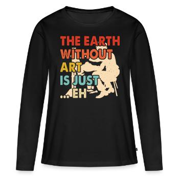 Artiste - T-shirt manches longues Premium bio Femme - noir - Devant - Julia (174cm)