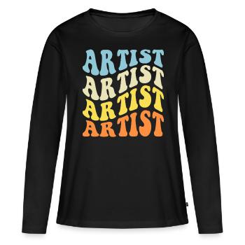 Artiste - T-shirt manches longues Premium bio Femme - noir - Devant - Julia (174cm)