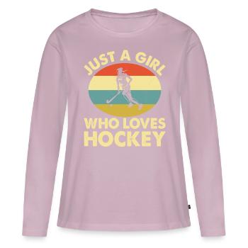 Eishockey Hockey sur glace - T-shirt manches longues Premium bio Femme - rose poudré - Devant - Julia (174cm)