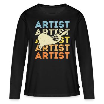 Artiste - T-shirt manches longues Premium bio Femme - noir - Devant - Julia (174cm)