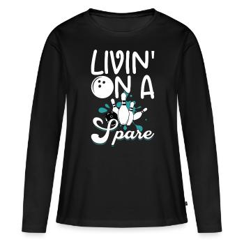 Bowling - T-shirt manches longues Premium bio Femme - noir - Devant - Julia (174cm)