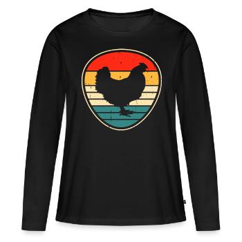 Poulets Poulet - T-shirt manches longues Premium bio Femme - noir - Devant - Julia (174cm)