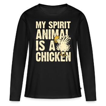 Poulets Poulet - T-shirt manches longues Premium bio Femme - noir - Devant - Julia (174cm)