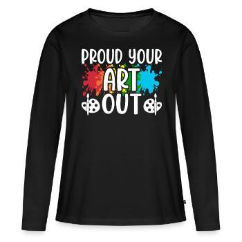 Artiste - T-shirt manches longues Premium bio Femme - noir - Devant - Julia (174cm)
