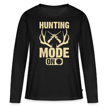 Jäger Jagen - Frauen Premium Bio Langarmshirt - Schwarz - Vorne - Julia (174cm)