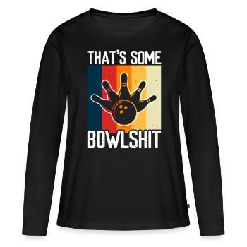 Bowling - T-shirt manches longues Premium bio Femme - noir - Devant - Julia (174cm)