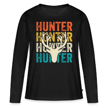 Jäger Jagen - Frauen Premium Bio Langarmshirt - Schwarz - Vorne - Julia (174cm)