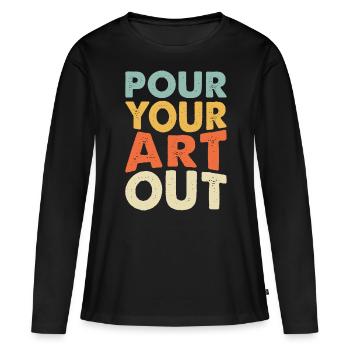 Artiste - T-shirt manches longues Premium bio Femme - noir - Devant - Julia (174cm)