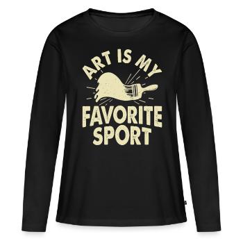 Artiste - T-shirt manches longues Premium bio Femme - noir - Devant - Julia (174cm)