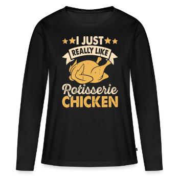 Poulets Poulet - T-shirt manches longues Premium bio Femme - noir - Devant - Julia (174cm)