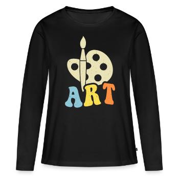 Artiste - T-shirt manches longues Premium bio Femme - noir - Devant - Julia (174cm)