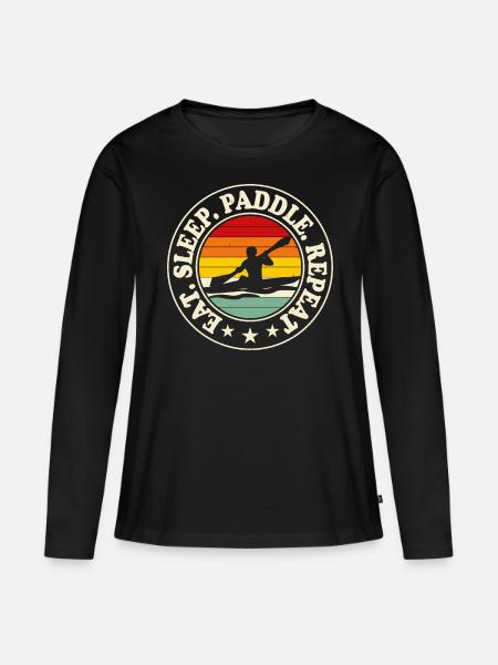 Kajak Kajakfahrer Kajaker - Frauen Premium Bio Langarmshirt - Schwarz