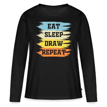 Artiste - T-shirt manches longues Premium bio Femme - noir - Devant - Julia (174cm)