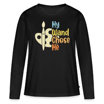 Artiste - T-shirt manches longues Premium bio Femme - noir - Devant - Julia (174cm)