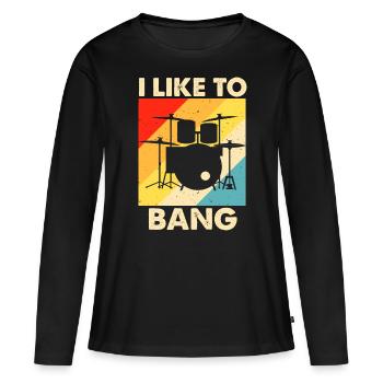 Batterie Batteur Batteur - T-shirt manches longues Premium bio Femme - noir - Devant - Julia (174cm)