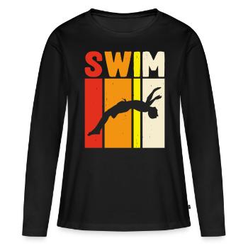 Flotteur de natation - T-shirt manches longues Premium bio Femme - noir - Devant - Julia (174cm)