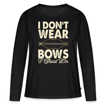 Bogenschütze Bogenschießen - Frauen Premium Bio Langarmshirt - Schwarz - Vorne - Julia (174cm)