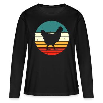 Poulets Poulet - T-shirt manches longues Premium bio Femme - noir - Devant - Julia (174cm)