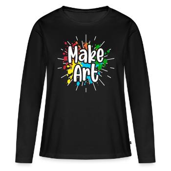Artiste - T-shirt manches longues Premium bio Femme - noir - Devant - Julia (174cm)
