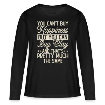 Poterie Poterie Poterie - T-shirt manches longues Premium bio Femme - noir - Devant - Julia (174cm)