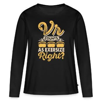 VR Virtual Reality Glasses Virtual Reality - Women's Premium Organic Long Sleeve Shirt - black - Front - Julia (174cm)