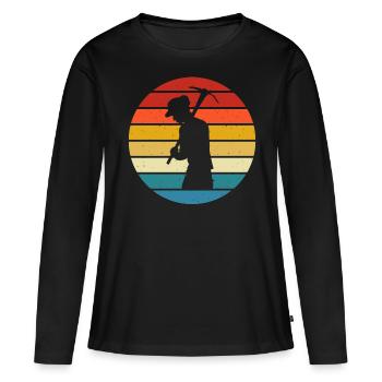 Mining - Women's Premium Organic Long Sleeve Shirt - black - Front - Julia (174cm)