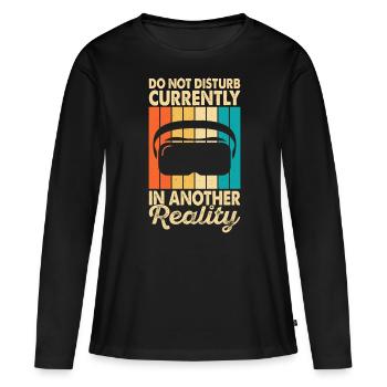 VR Virtual Reality Glasses Virtual Reality - Women's Premium Organic Long Sleeve Shirt - black - Front - Julia (174cm)