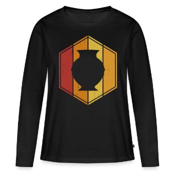 Poterie Poterie Poterie - T-shirt manches longues Premium bio Femme - noir - Devant - Julia (174cm)