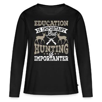 Jäger Jagen - Frauen Premium Bio Langarmshirt - Schwarz - Vorne - Julia (174cm)