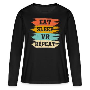 VR Virtual Reality Glasses Virtual Reality - Women's Premium Organic Long Sleeve Shirt - black - Front - Julia (174cm)