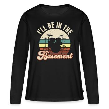 Batterie Batteur Batteur - T-shirt manches longues Premium bio Femme - noir - Devant - Julia (174cm)