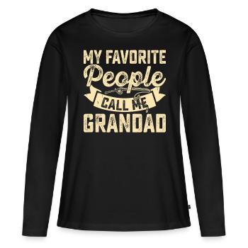Opa - Frauen Premium Bio Langarmshirt - Schwarz - Vorne - Julia (174cm)