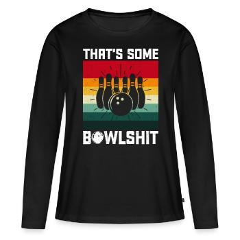 Bowling - T-shirt manches longues Premium bio Femme - noir - Devant - Julia (174cm)