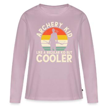 Archer Tir à l’arc - T-shirt manches longues Premium bio Femme - rose poudré - Devant - Julia (174cm)
