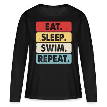 Flotteur de natation - T-shirt manches longues Premium bio Femme - noir - Devant - Julia (174cm)