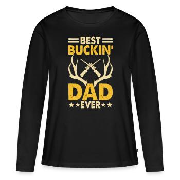 Hunt Hunter Daddy Fête des pères - T-shirt manches longues Premium bio Femme - noir - Devant - Julia (174cm)