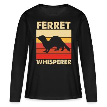 Frettchen - Frauen Premium Bio Langarmshirt - Schwarz - Vorne - Julia (174cm)